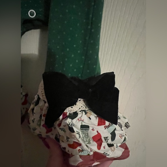 HTF Ricrac & Ruffles romper, Christmas, Rudolph, green, size 12 mo, Super cute - Picture 5 of 6